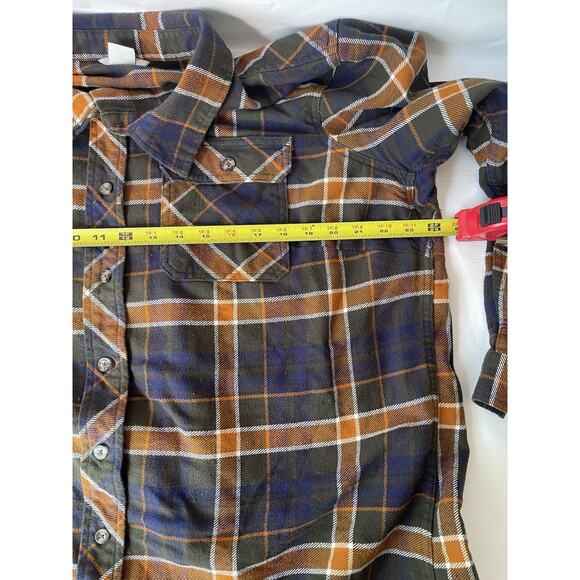 Duluth Trading Flannel Womens XXL 2XL Orange Plaid Folklore Button Heavy Shirt - Picture 6 of 7